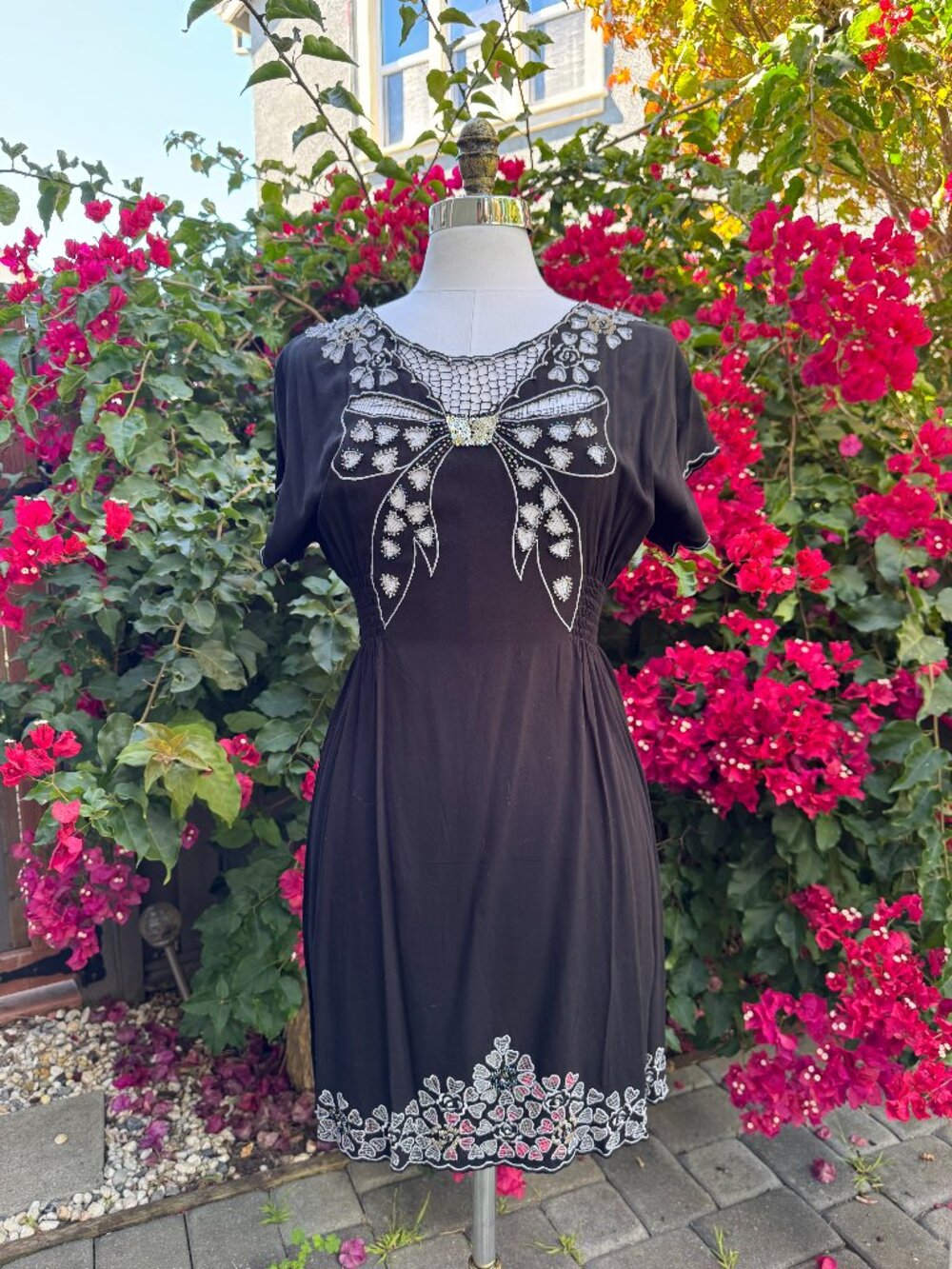 Retro Sugarhill Boutique Dress with Bow | US L | Excellent Condition